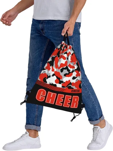 Vista 63 de Mochila con cordón impermeable para gimnasio, bolsas con cordón, bolsa de cuerda deportiva, mochila de camuflaje, Bolsas con cordón Cheer - Bolsas