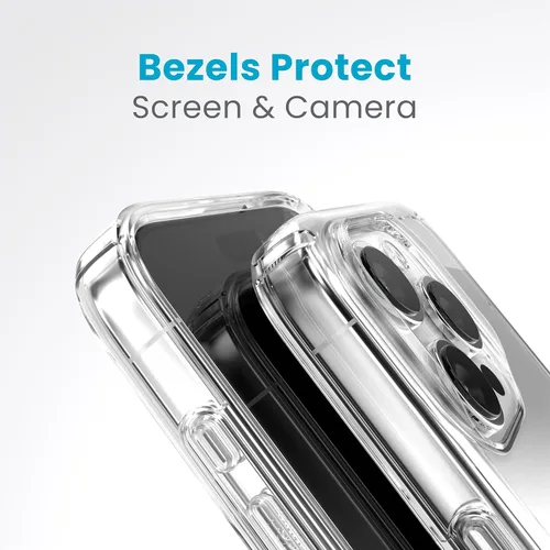 Vista 6 de Speck Funda MagSafe para iPhone 15 Pro, protección contra caídas y cámara, funda transparente para teléfono, compatible con carga inalámbrica, se