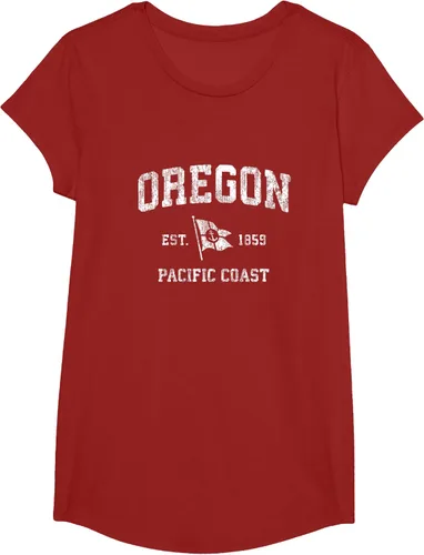 Vista 53 de Oregon Vintage barco ancla bandera diseño de West Coast Retro Tee, hombre S, Arándano