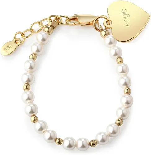 Vista 2 de Cherished Moments Pulsera o collar, chapado en oro de 14 quilates Brynn-Cust-LG (5-10 años)