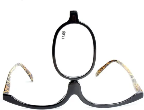 Vista 5 de Gafas de lectura, gafas de maquillaje, ojos, lentes abatibles, plegadas para mujeres, leopardo