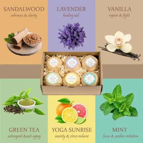 Vista 2 de Cesta de regalo de spa en casa, 6 aromas aromáticos refrescantes