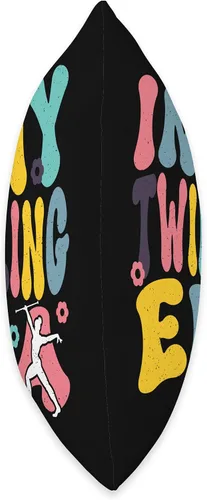Vista 2 de Baton Twirling Majorettes Cute Baton Design In My Twirling Era Throw Pillow, 16x16, Multicolor