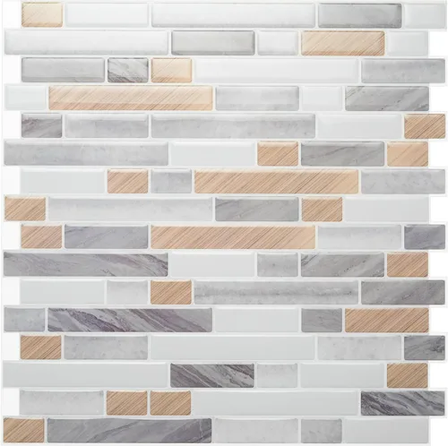Vista 11 de 10 hojas para despegar y pegar para cocina, baño, azulejos azules de 12 x 12 pulgadas