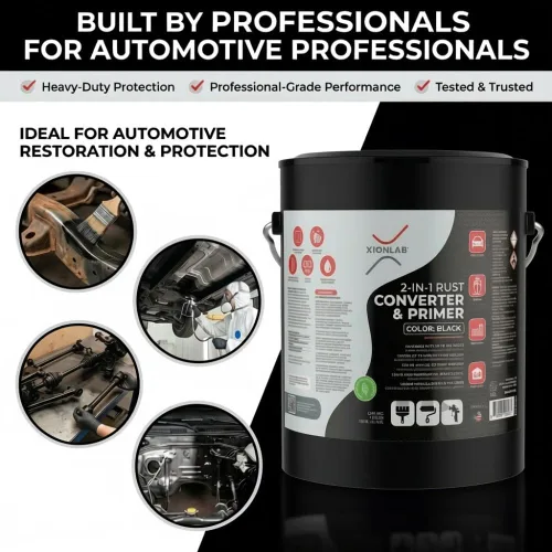 Vista 6 de Convertidor de óxido 2 en 1 e imprimación de metal, pintura inhibidora de óxido negra para metal, reformador de óxido automotriz, a base de agua