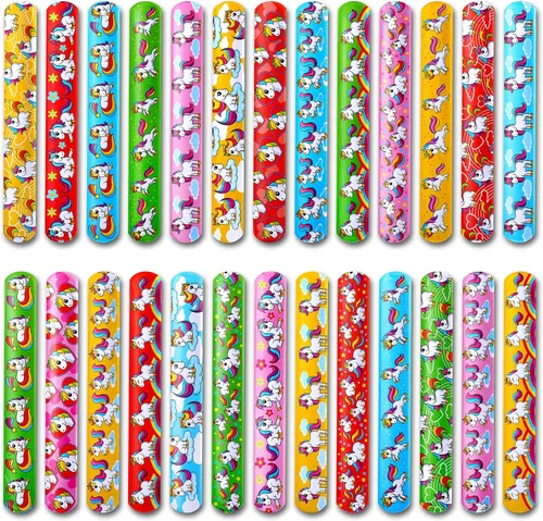 Vista 7 de Giraffe Manufacturing 50 piezas de pulseras de bofetada blancas para niños – Pulseras de presión para bolsas de regalo de cumpleaños, premios