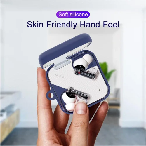 Vista 7 de DAYJOY - Juego de 2 fundas protectoras de silicona de goma suave compatible con auriculares TWS, funda protectora con llavero para nada de oreja (1)