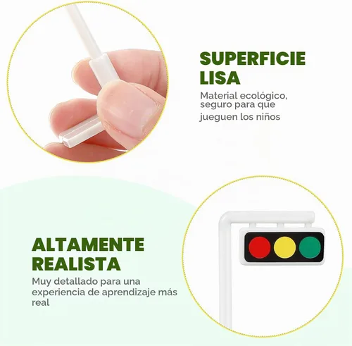 Vista 3 de TOYANDONA 1 juego de señales de tráfico, señales de calle para niños
