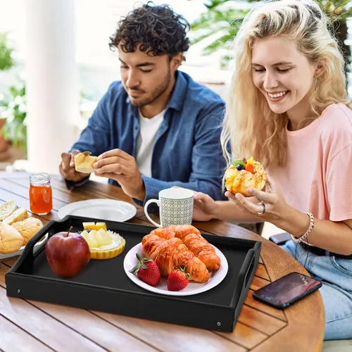 Vista 7 de Mayyol Bandeja de Desayuno para Comer en la Cama - Mesa de Comida Elevada con Altura Ajustable - Bandeja de Servir de Bambú para Regazo/Sofá