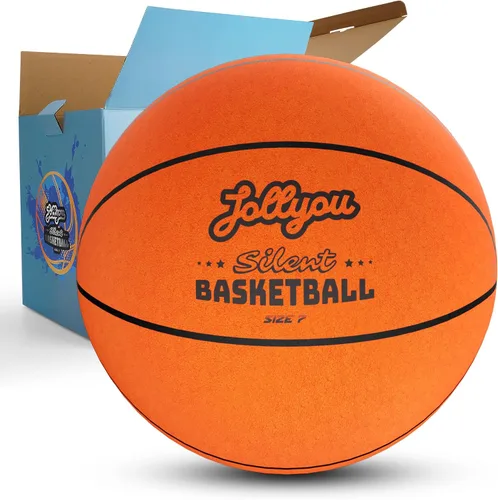 Vista 8 de Silent Basketball Size 7 (29.5''), Airless Indoor Basketball Premium Deep Blue