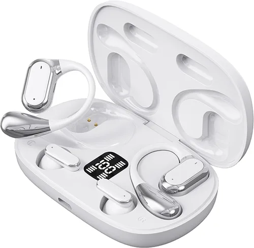 Vista 9 de Q&F Tech TWS - Auriculares inalámbricos Bluetooth que incluyen auriculares abiertos e intraurales, mini auriculares True Touch, llamadas de voz
