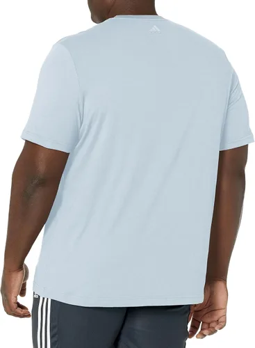 Vista 2 de adidas Camiseta básica con logotipo bordado lineal para hombre