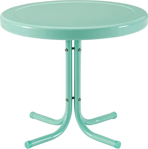 Vista 6 de Crosley Furniture Griffith - Juego de sillas y mesa auxiliar de 3 piezas, juego de mesa auxiliar de metal retro para porche, aguamarina