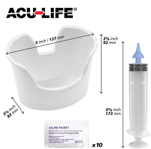 Vista 5 de Ezy Dose Paquetes de Enjuague nasal salino. Tri-Stream Tip Supports Effective Rinsing, Includes Basin & Pre-Measured Packs For Simple Routine Use