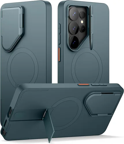 Vista 46 de SURITCH Funda para teléfono Samsung Galaxy S26 Plus, cubierta protectora magnética con cubierta de cámara y soporte de metal ajustable para Galaxy