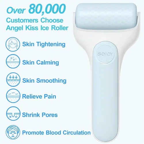 Vista 2 de Angel Kiss Rodillo de hielo para ojos faciales, idea de regalo para mujeres, masajeador de terapia de frío para reducir la hinchazón