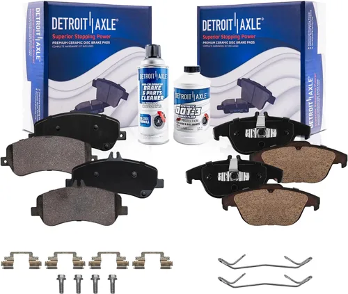 Vista 120 de Detroit Axle - Kit de freno delantero para Dodge Ram 1500 Durango Dakota Chrysler Aspen Dakota Driver Side Disco Freno Pinza de freno de cerámica