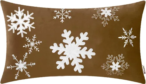 Vista 48 de BRAWARM Christmas Reindeer Pillow Cover 18x18 Black Velvet Embroidered Reno negro