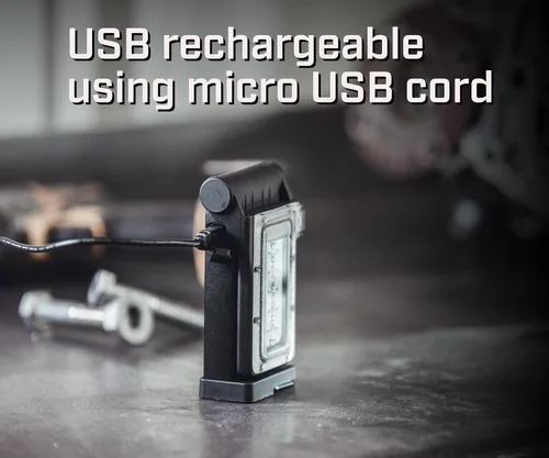 Vista 4 de Streamlight 61500 Flipmate - Luz de trabajo compacta multifunción recargable por USB, 500 lúmenes, color negro