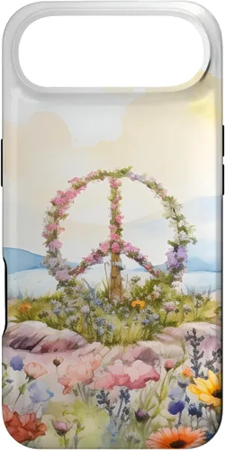 Vista 27 de Floral Peace Sign Watercolor Case for iPhone 17