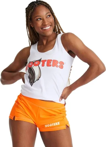 Vista 5 de Ripple Junction El icónico traje de camarera Hooters Girl incluye camiseta sin mangas y pantalones cortos, con licencia