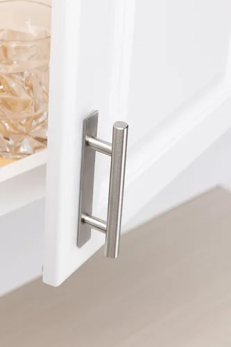 Vista 8 de Manijas adhesivas para gabinete de 5" Sin perforación, se pega en cajones, puertas, armarios, ventanas Adhesivo 3M Pack de 2 manijas de metal