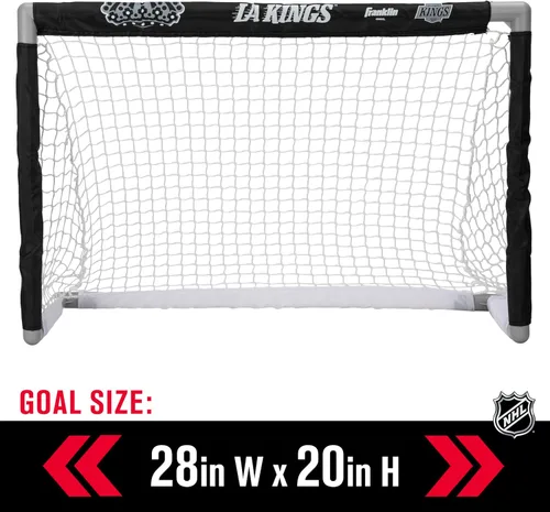 Vista 3 de Franklin Sports NHL - Juego de mini hockey para niños, portería de hockey sobre rodilla, pelota + 2 palos, juego de juguetes para interiores