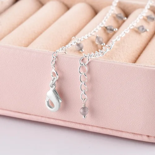 Vista 59 de Yanara Tobilleras de piedras preciosas para mujer, piedra natal natural, chapada en plata, joyería hecha a mano en 8.5 + 1.5 pulgadas, cristales