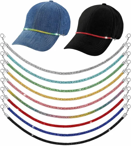Vista 13 de Geyoga 9 unidades de cadenas para sombrero de camionero, dijes de sombrero de camionero para mujeres y hombres, decoración de billetes, cadena