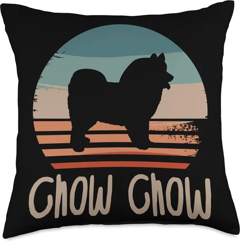 Vista 4 de Vintage Retro Chow Chow Dog Lover Throw Pillow