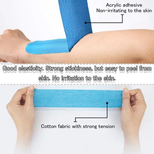 Vista 4 de 3 rollos de cinta impermeable sin cortar de 4 pulgadas, cinta atlética de 4 pulgadas, cinta atlética de 4 pulgadas, cinta de rodilla autoadhesiva