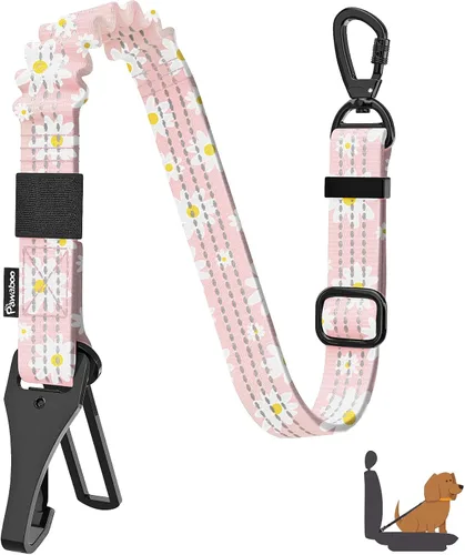 Vista 20 de Cinturón de seguridad para perros Pawaboo para coche, cinturón de seguridad para mascotas con reposacabezas y doble correa, 360° sin enredos para 2