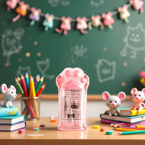 Vista 3 de Sacapuntas de pata de gato rosa, suministros escolares kawaii, premio para estudiantes, regalo para niños, sacapuntas kawaii, suministros