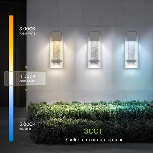 Vista 4 de ASD LED 13" Bubble Glass Wall Light Fixture, Outdoor & Indoor Seeded Sconce 3CCT, Waterproof, Dimmable, ETL Listed 12W 500LM 3000-5000K 120V