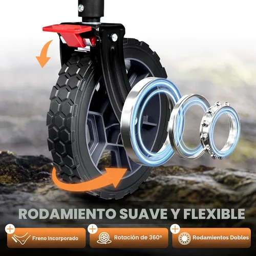 Vista 5 de Hikenture Carro plegable – Capacidad de 330 libras, carro plegable extra grande con ruedas todo terreno, carrito de playa utilitario para jardín al