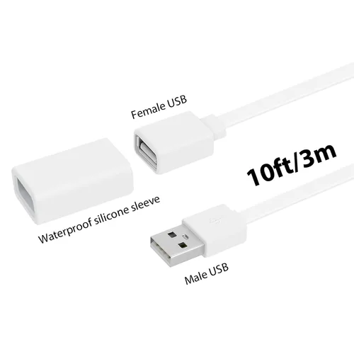 Vista 10 de UYODM Paquete de 2 cables de extensión USB de 10 pies/3 M compatibles con WYZE Cam V3/V2/V4, WYZE Cam Pan V3/V3 Pro/V2, cable de carga impermeable