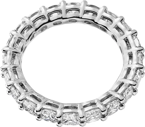 Vista 3 de PAVOI 14K Gold Plated Eternity Ring for Women - Square-Cut Cubic Zirconia Rings - Stackable Love Wedding Band