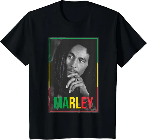 Vista 39 de Camiseta blanca oficial de Bob Marley Photo S Negro