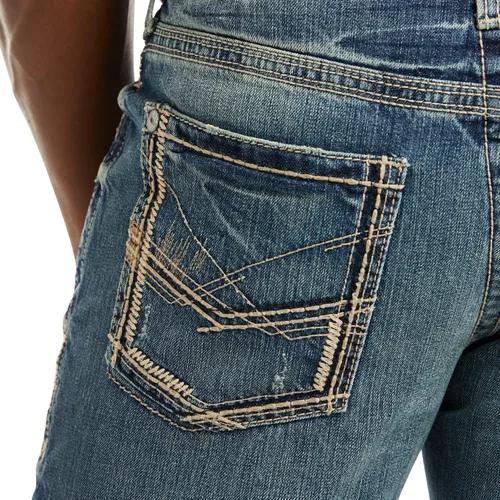 Vista 4 de ARIAT Jeans ajustados y apilables M5 de pierna recta para hombre, Carson Dakota