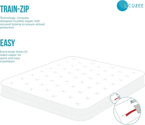 Vista 4 de L'COZEE - Funda de colchón impermeable con cremallera, protectora, transpirable, tamaño de cuna para bebé, asegura el sueño
