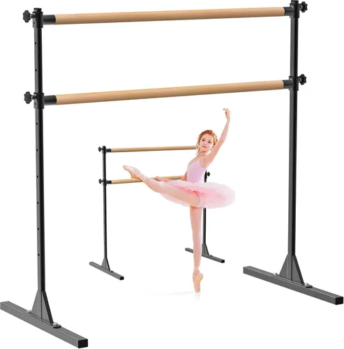 Vista 10 de SELEWARE Barra de ballet independiente de altura ajustable, barra de ballet resistente, barra de baile, soporte movimientos de barra, estiramiento