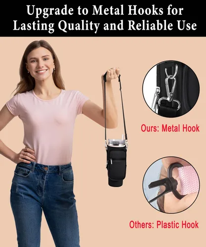 Vista 4 de Bolsa de transporte con bolsillo para teléfono para vaso Stanley de 40 onzas con asa y vaso Simple Modern de 40 onzas - Funda tipo bandolera