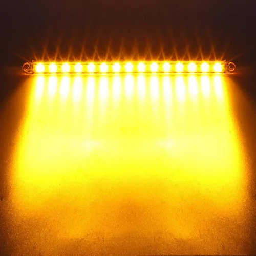 Vista 2 de Partsam 2 barras de luz LED ámbar de 12 pulgadas para remolque, lente transparente 15-2835-SMD con bisel cromado sellado, barra de luz LED