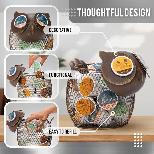 Vista 5 de Made Easy Kit Organizador de cápsulas de café – Decoración funcional de la barra de café para el hogar – Accesorios de almacenamiento de encimera