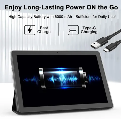 Vista 7 de ATOZEE Tableta Android de 10 Pulgadas con Estuche Protector para Tabletas y Lápiz Táctil Android 15 Tablets 5G WiFi-6 Pantalla IPS Full HD de 1280 *