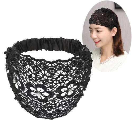 Vista 4 de Bincout Meerore Diademas para mujer, bohemias, elásticas, huecas, con diamantes de imitación, para niñas, turbante cruzado, liso, para yoga, (051#07)