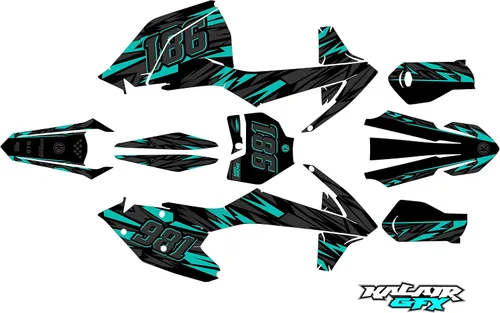 Vista 3 de Kit de gráficos para KTM Motocross 125SX, 150SX, 250SX-F, 350SX-F y 450SX-F (2016-2018) Twitch Series Magenta 16 Mil - Adhesivo para motocross sin