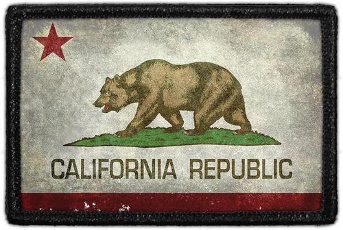 Vista 6 de Parche de moral para placa de matrícula de California Bay Area Gancho y bucle para sombreros, jeans, chalecos, abrigos, 2 x 3 pulgadas por Pull