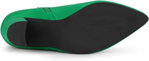 Vista 6 de Allegra K Botines de tacón alto grueso con punta puntiaguda para mujer