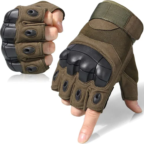 Vista 11 de WTACTFUL - Guantes tácticos sin dedos para moto, motocicleta, ciclismo, escalada, senderismo, caza